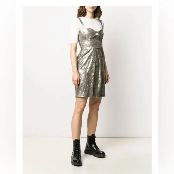 Burberry Metallic Mini Dress - Picture 3 of 16